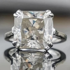 10.75Ct Asscher Cut White Diamond Ring VVS1 925 Silver US 7 Earth Mined HPHT
