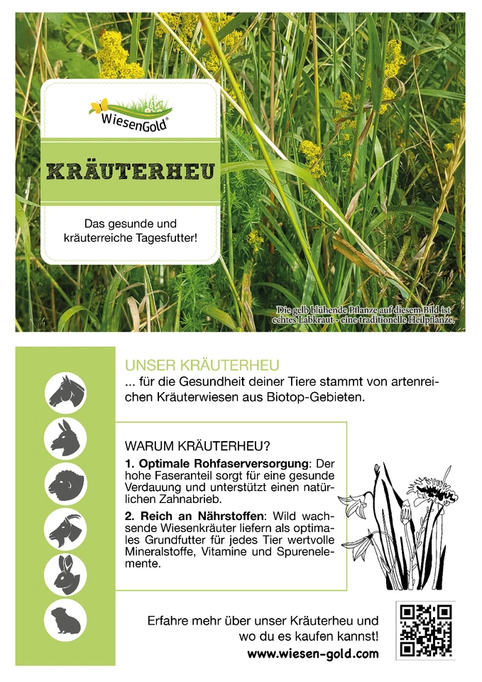 Heucobs Bio, Wiesencobs, WiesenGold® Bio KräuterHeu Pellets/Cobs (20kg) - Bild 2 von 4