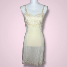 Vintage Wonder Maid Cream Lace Nylon Slip Dress Size 34