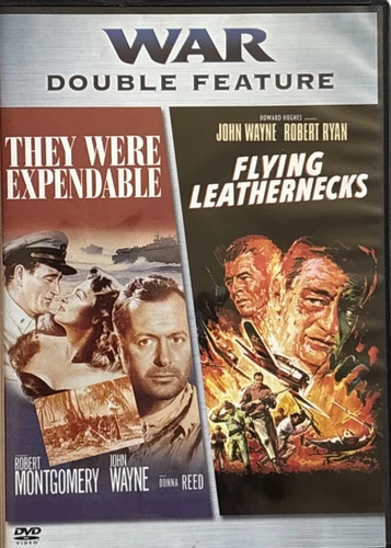 DVD cover for “War Double Feature” with soldiers in combat gear, red title text, and cast names at the top.