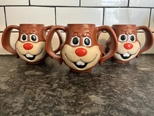 Vintage Nestle Quik Chocolate Bunny Rabbit Cup with Ear Handles Plastic