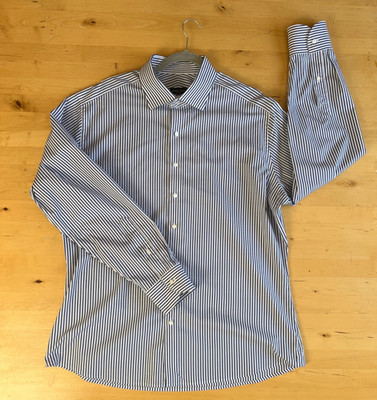 Proper Cloth Men s Button Down Shirt Bengal Stripe Blue
