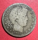 1912S US Barber SILVER Half Dollar "San Francisco" Mint! VG! Old US Coin