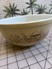 Vtg PYREX Forest Fancies 403 2.5 Quart Mixing Bowl Brown Speckled Mushrooms