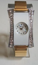 Women's rhinestone dressy casual stretch band gold silver finish fashion Watch