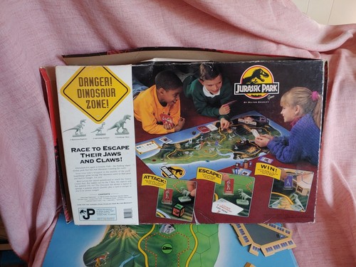 1992 Jurassic Park Board Game MB 4333 Homemade Die 1 Raptor & Orig Die... - Picture 11 of 24