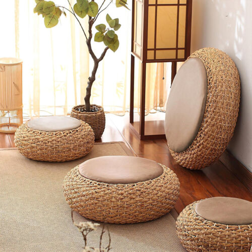 Handmade Straw Flat Seat Cushion Tatami Floor Pillow Round Sitting Padded - Picture 46 of 46