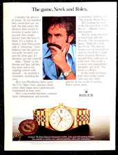 Rolex Datejust Chronometer Gold John Newcombe Tennis 1985 Vintage Print Ad