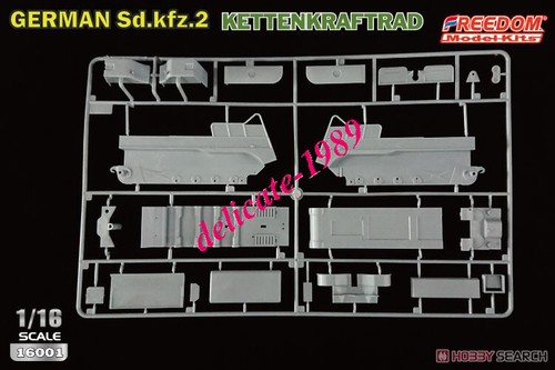 FREEDOM 16001 1/16 WW.II German Sd.kfz.2 Ketten Kraftrad Model Kit - Picture 4 of 5