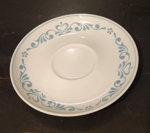 Franciscan Blue Fancy Flat Cup and Saucer Set Vintage Discontinued Japan Hearts - Picture 7 of 19