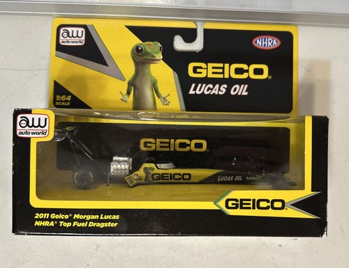 2011 Auto World MORGAN LUCAS NHRA Top Fuel Dragster 1/64 Lucas Oil PROMO Sealed - Picture 6 of 6