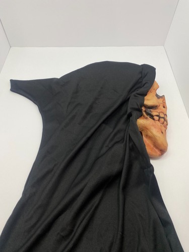 Halloween Grusel Skelett Totenkopf Maske schwarz Kapuze Sensenmann Einheitsgröße - Bild 19 von 24