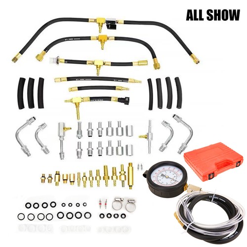 Universal Fuel Pressure Tester Gauge 0-140PSI Injection System Oil Pump Tool Kit - Picture 4 of 12