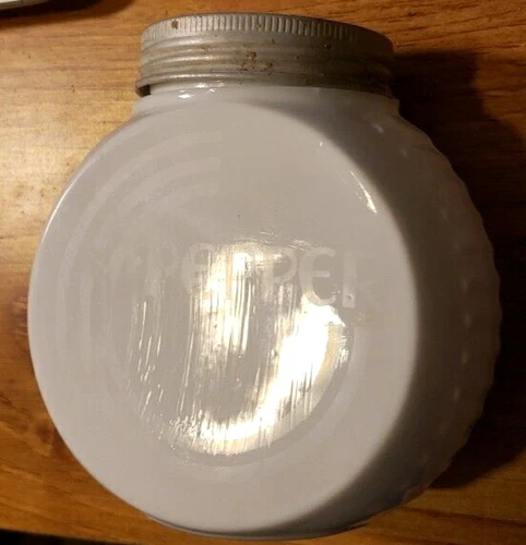 Vintage Milk Glass Pepper Shaker 1950's
