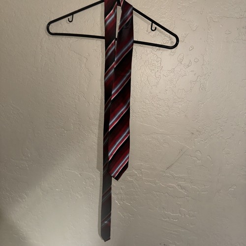 Men's Necktie Red, Black Gray and White Striped NWOT. - Picture 7 of 7