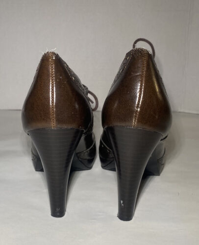 BONGO Women Pump High Heel Lace Up Tie Oxford Brown Shoe Size 10 - Picture 12 of 12
