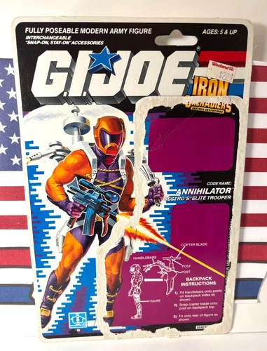 GI Joe Annihilator v1 1989 *FULL FILE CARD BACK* Combined Ship! Vintage Cobra
