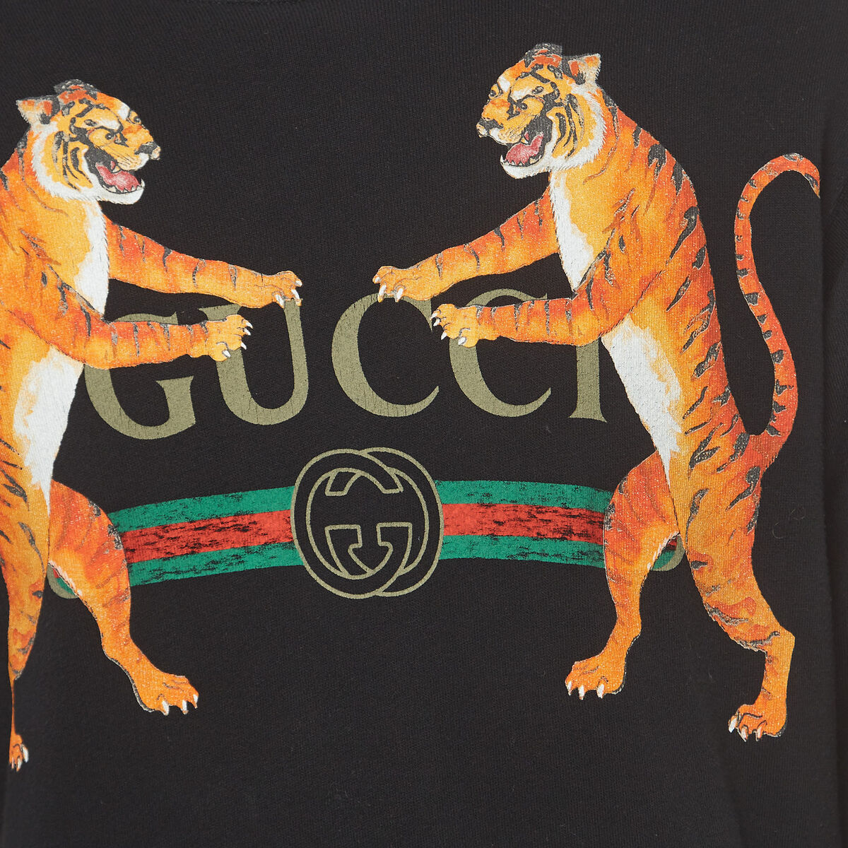 Gucci Black Logo Tiger Printed Cotton Knit Sweatshirt S | eBay Gucci Black Logo Tiger Printed Cotton Knit Sweatshirt S | eBay
