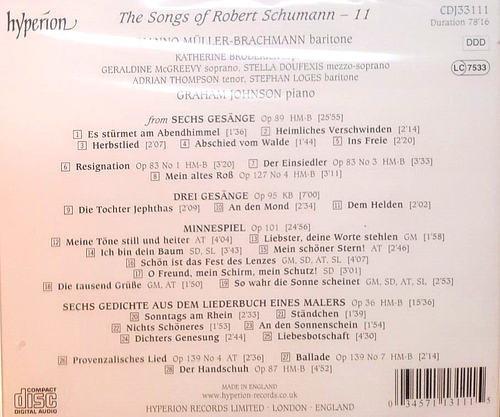 The Songs Of Robert Schumann - ( CD - Hyperion Records / Sealed ) - Picture 2 of 2
