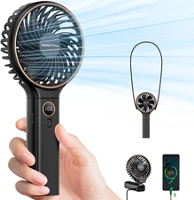 SWEETFULL Portable Handheld Fan, 5000mAh Battery, 6 Speeds, USB Rechargeable