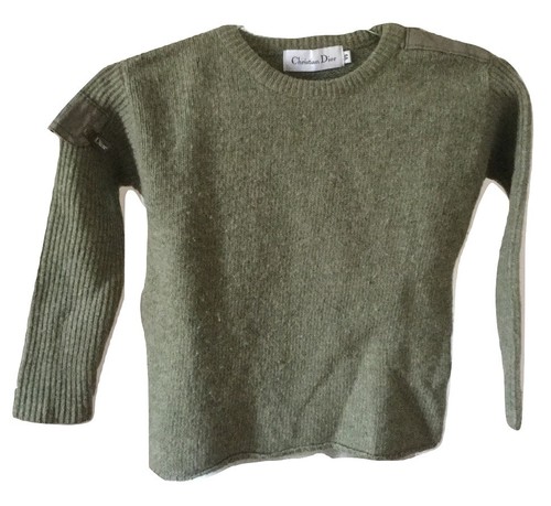 Winter Child Sweater Christian Dior Green Wool Size 6 Years - Picture 2 of 5