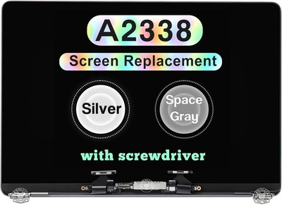 Apple Macbook Pro 13'' M1 2020 A2338 LED Display Assembly Replacement Silver Gray