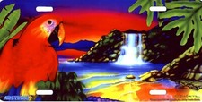 Parrot Cove Tropical Waterfall Jungle Art Color Vanity License Plate Aluminum NE