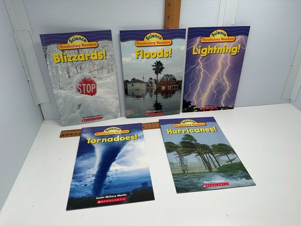 Weather Science Vocabulary Readers Hurricanes Tornadoes flood Picture 5 Book Lot