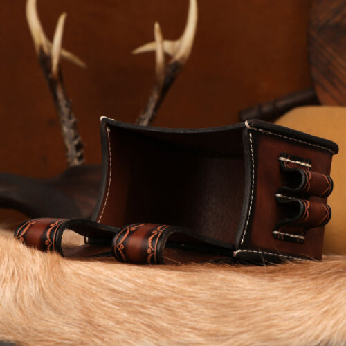 TOURBON Leather Shotgun Cartridge Bag Belt Pouch 12GA Waist Case Shells Carrier - Picture 17 of 24