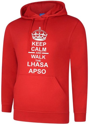 Keep Calm & Walk The Lhasa Apso Dog Mens Womens Hoody Hoodie Hooded Sweatshirt