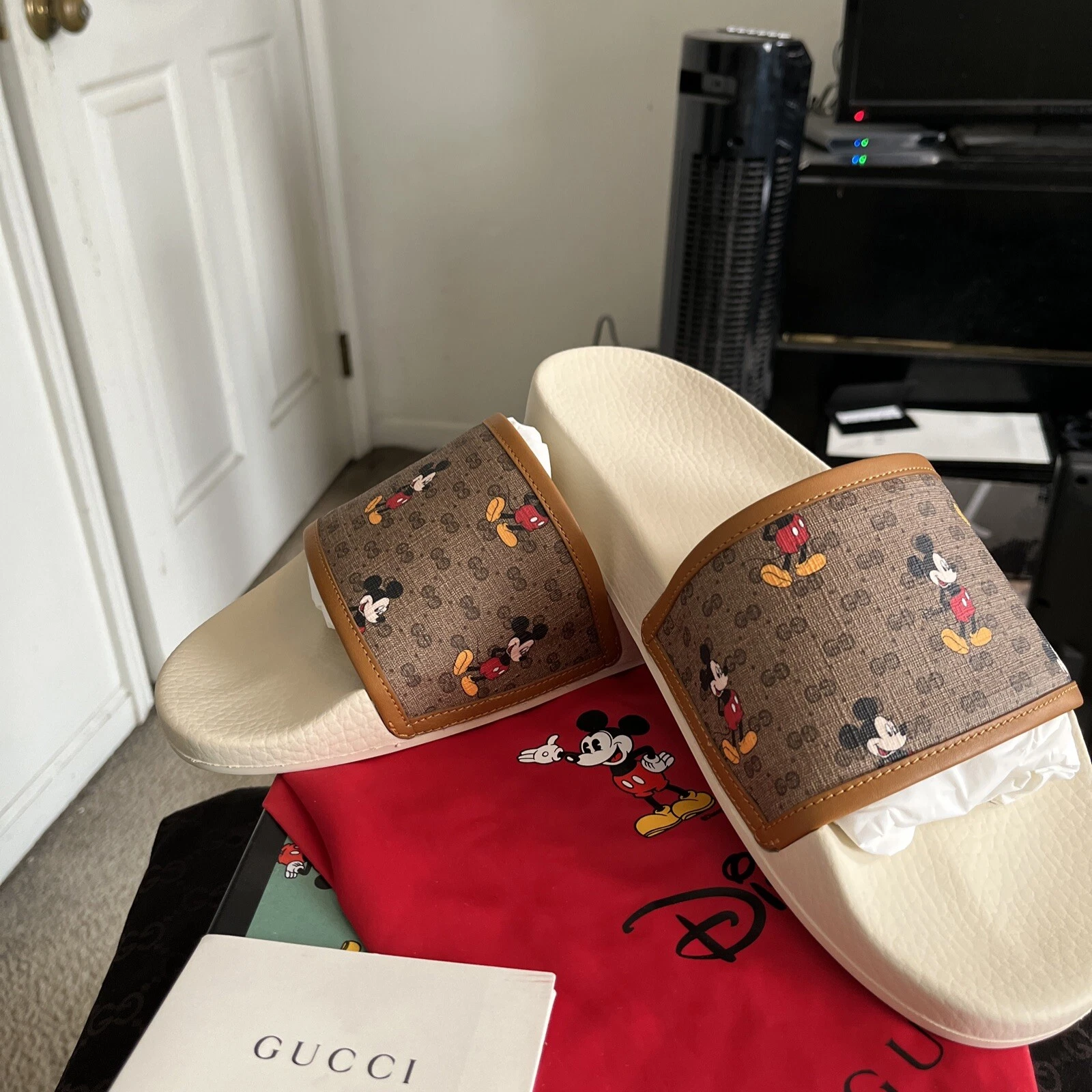 Neuf Gucci X Disney Supreme Mickey Slides 603702 HWU60 8488 12 G 12,5 US