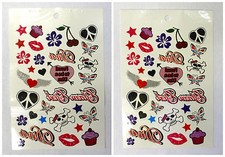 Tattoos Special Design Set of 2 Style 2 Glam Girl Temporary Tattoos