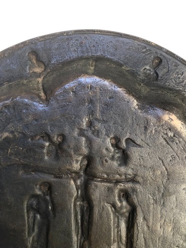 Antigua Bandeja Ortodoxa de Bronce Grande Circa 19c Inspirada en CUENCO DE PAN CONSAGRACIÓN - Imagen 17 de 21