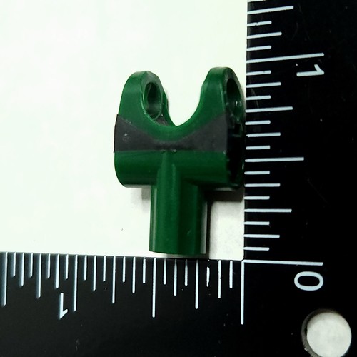 Lego Part x1192px3 Technic Axle Connector 2x3 Black Rubber Insert Dark Green x1 - Picture 2 of 5