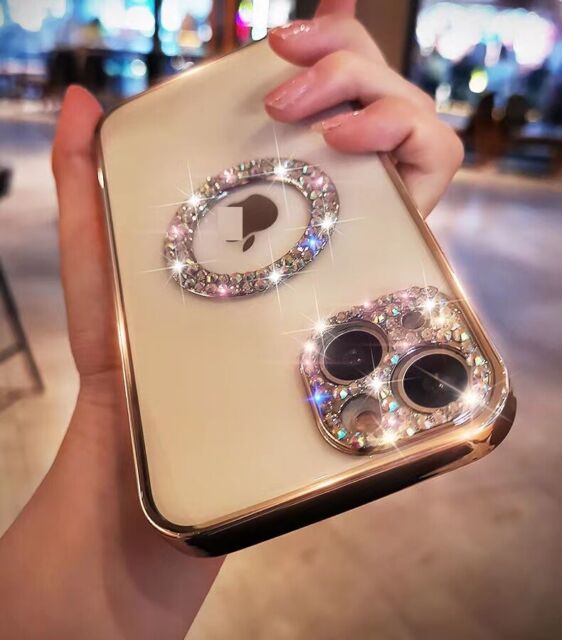 For iPhone 13 14 Pro Max 12 11 XS XR 8 7 Bling Bling Shockproof Clear Cute Case