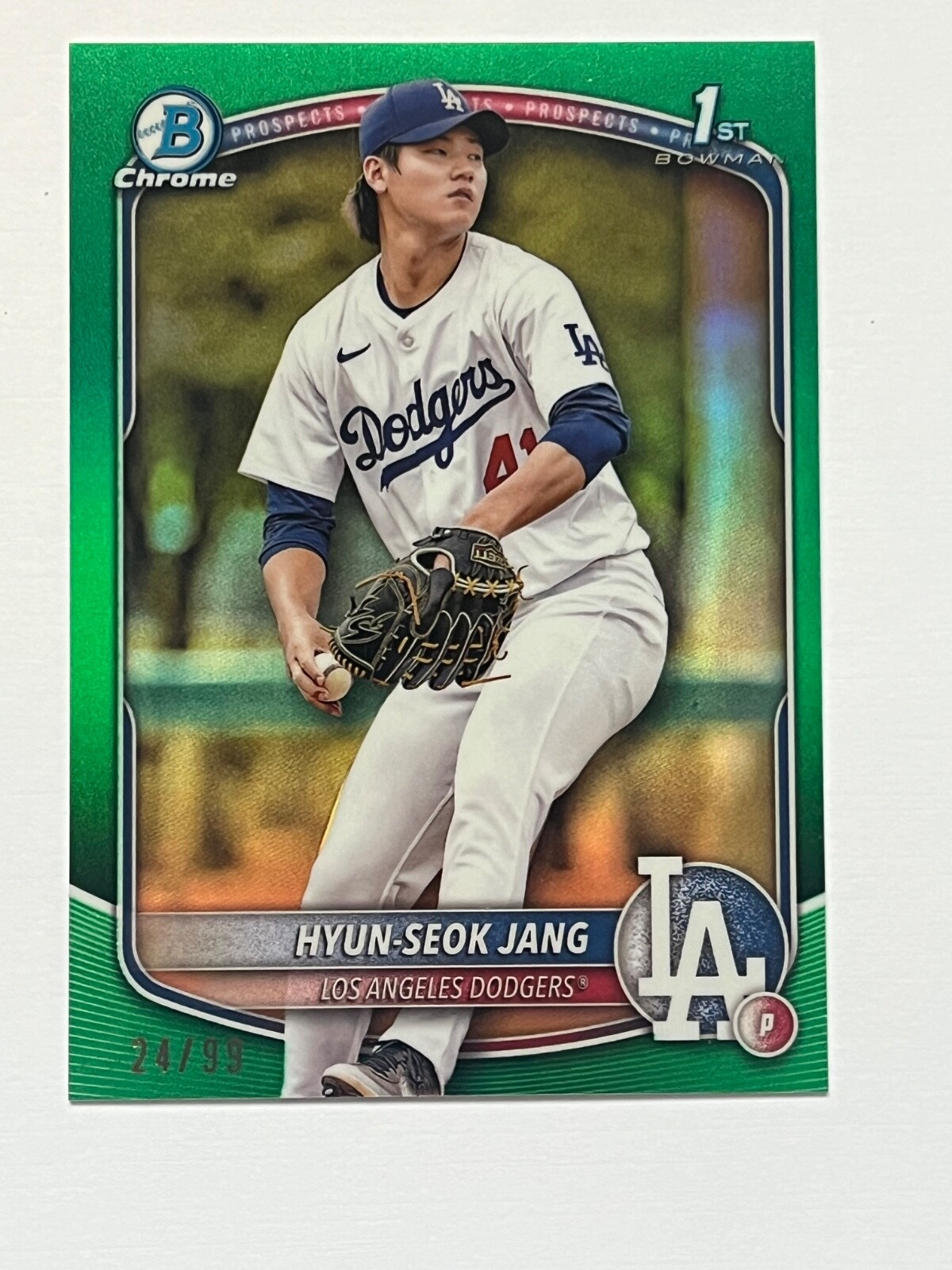 2025 Bowman Chrome 1st Bowman Green Refractor Hyun-Seok Jang /99 (C)