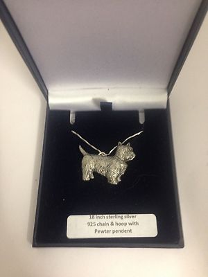 Westie PP-D03 Hund auf 925 Sterlingsilber Halskette 16,18,20,26,30 