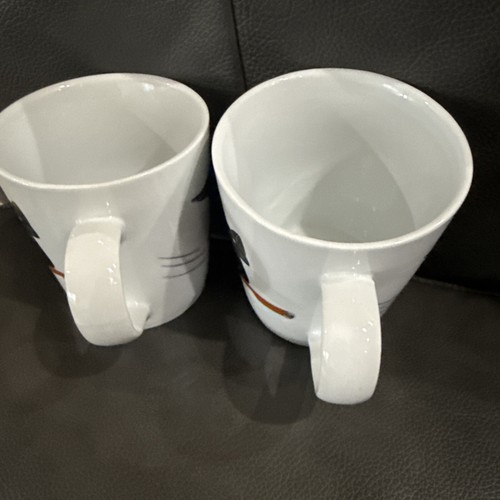 Crate & Barrel Halloween Black Cat On Broomstick Mugs Set Of 2 - Picture 7 of 7
