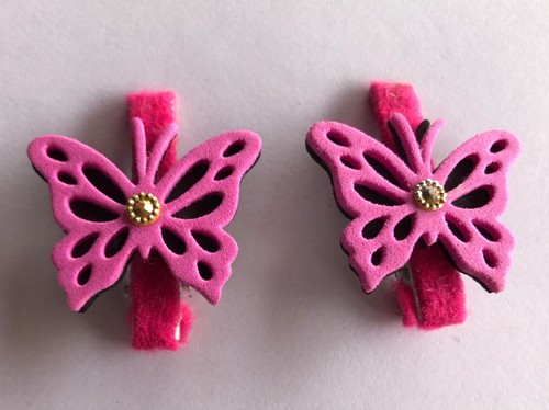 Handmade Beautiful Schmetterlingshaarspangen Mädchenfür - Picture 22 of 35