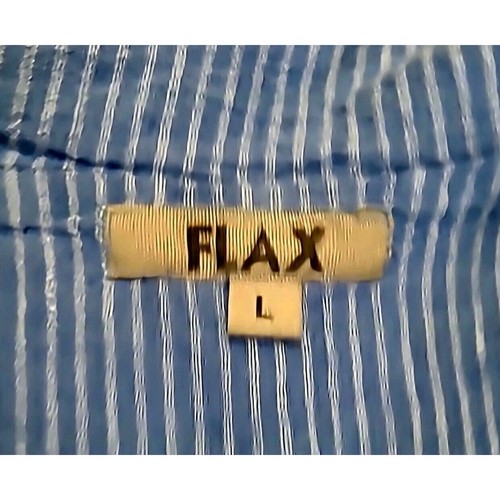Flax White blue stripe coastal Lagenlook lightweight button blazer jacket Large - Picture 8 of 8