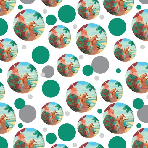 Weihnachten Weihnachtsmann Strand Urlaub Premium Geschenkpapier Rolle