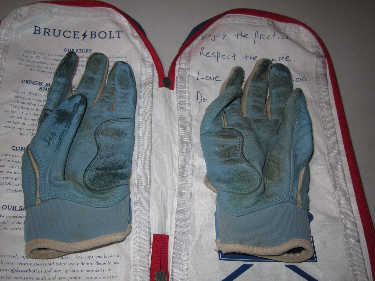 Gants De Baseball Bruce Bolt YM HAPP – Jeunesse, Bleu Ciel, Manchette Courte, Neufs