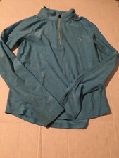 Old Navy Active Girl Youth 1/4 ZIP Top Size L 10-12 Blue Polyester Preowned