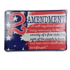 Aluminum Sign 2nd Amendment Security Embossed Patriotic Constitution Décor Gift