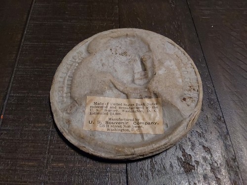 1900s George Washington Macerated Currency Medal $5000 4" - Picture 3 of 4