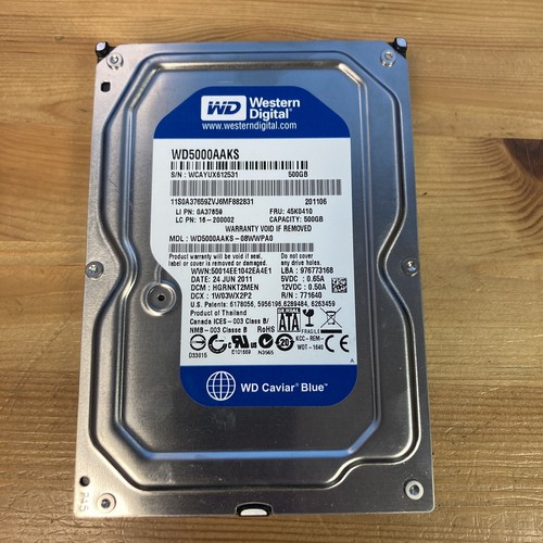 Disque dur interne Western Digital 500 Go 7 200 tr/min 3,5 pouces (WD5000AAKS-08WWPA0) - Photo 1/4