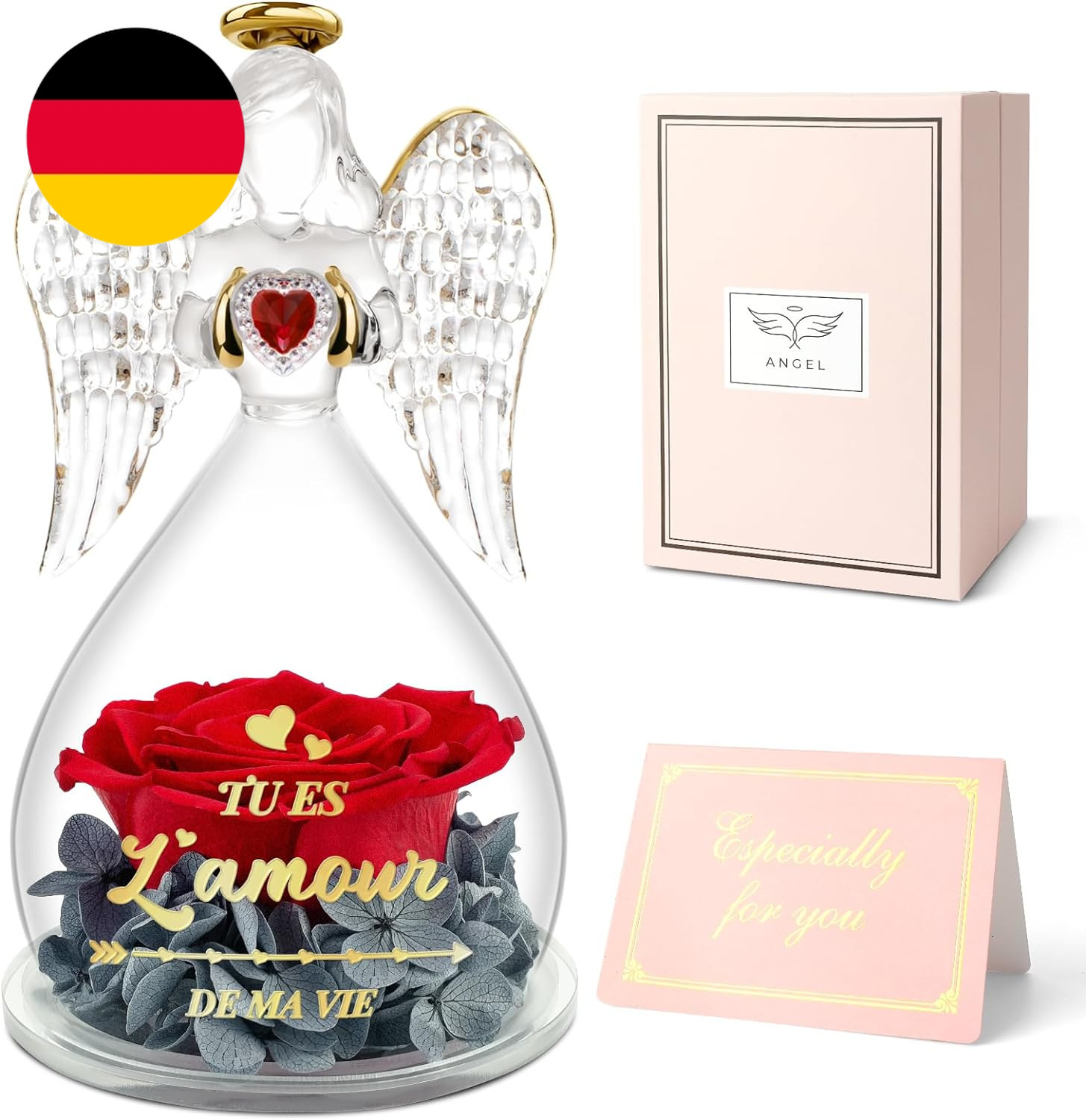 Miofula Ewige Rose Engelgeschenk Für Frauen Zum Valentinstag, Konservierte Blume