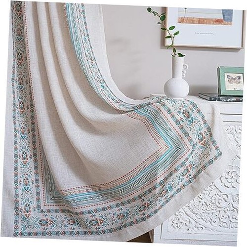 Living Room Curtains 84 inch Long 2 Panels Set Boho Semi 50"W x 84"L Teal