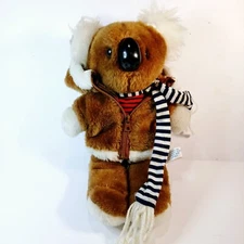 Vintage Stuffed Koala Plush In Parka Coat And Scarf 12" Korea Interpur 