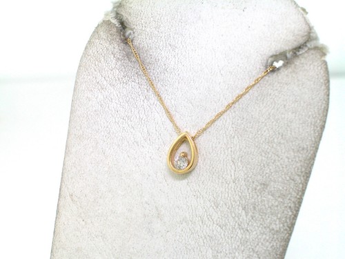 Colgante solitario brillante 585 oro amarillo 14 quilates collar cadena 1 brillante 0,10 quilates - Imagen 2 de 4